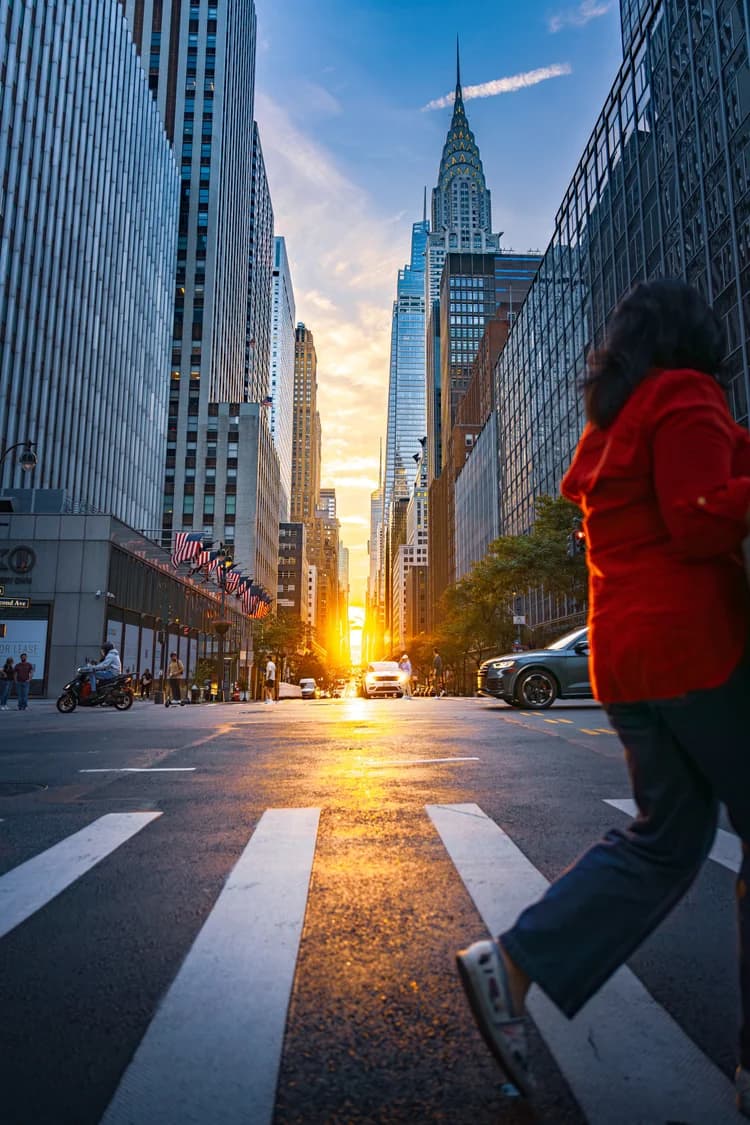 City street at sunset representing daily business activity and follow-up